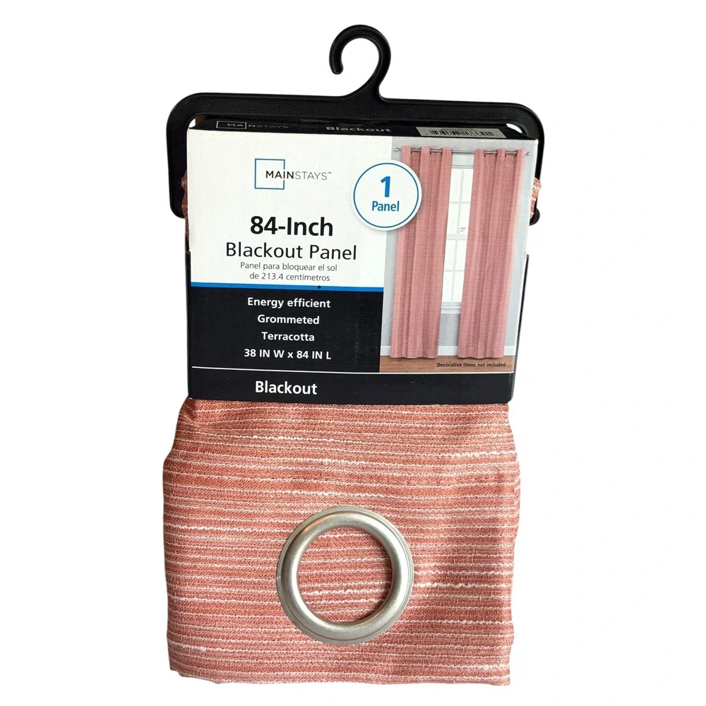 Mainstays Blackout Curtain Panel 38x84 Terracotta NEW Grommet Slub Texture